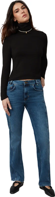 Jasper Mid Rise Straight Leg Jeans - Women's|-|Jean à jambe droite et taille mi-haute Jasper - Femme Trendy Wide-Legged High-Waist Jeans