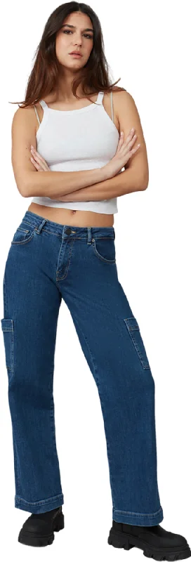 Pheonix Mid Rise Cargo Jeans - Women's|-|Jean cargo taille mi-haute Pheonix - Femme Casual High-Waisted Bootcut Jeans Pheonix Mid Rise Cargo Jeans - Women's|-|Jean cargo taille mi-haute Pheonix - Femme Casual High-Waisted Bootcut Jeans