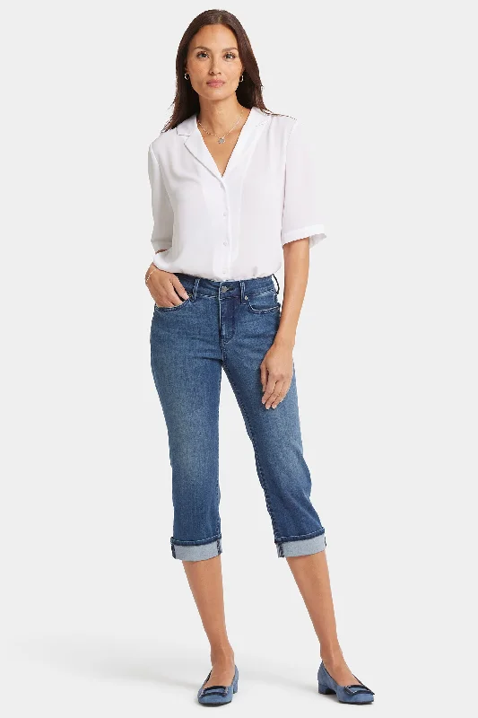 Marilyn Straight Crop Jeans In Petite - Blue Ridge Casual High-Waisted Bootcut Jeans