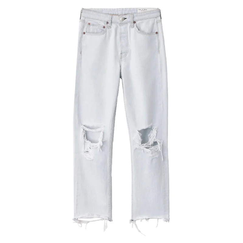 Maya High Rise Slim Ditch Plain Ripped Jeans in White Trendy Wide-Leg High-Waist Denim Maya High Rise Slim Ditch Plain Ripped Jeans in White Trendy Wide-Leg High-Waist Denim