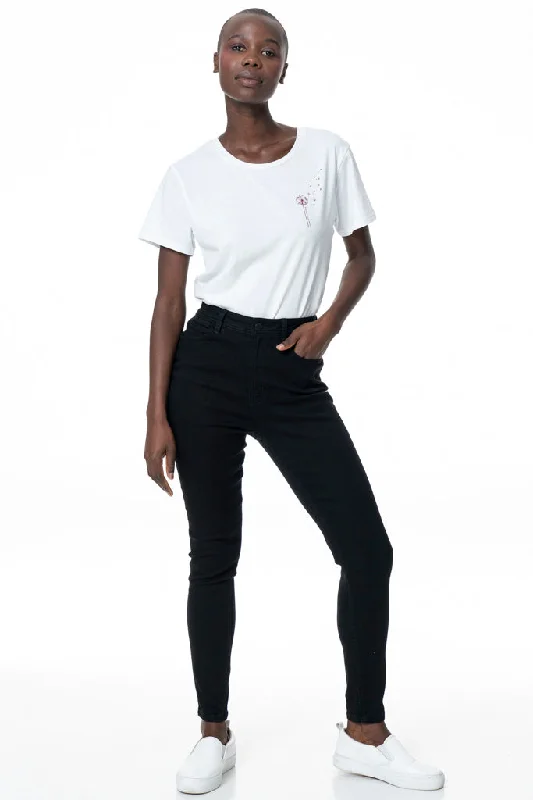 Rf09 High Waisted Skinny Jeans _ 135677 _ Black Fashionable Slouchy Fit Jeans