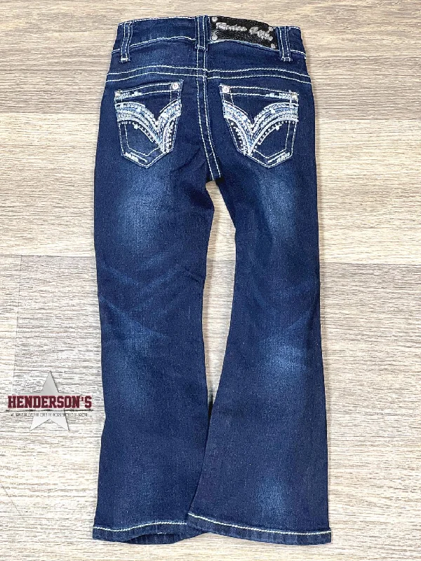 Rodeo Girl by Liz Jeans ~ Blue & Diamonds Fashionable Frayed Hem Denim