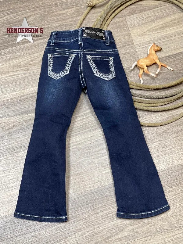 Rodeo Girl by Liz Jeans ~ Diamond Trim Stylish Stone-Wash Denim Jeans