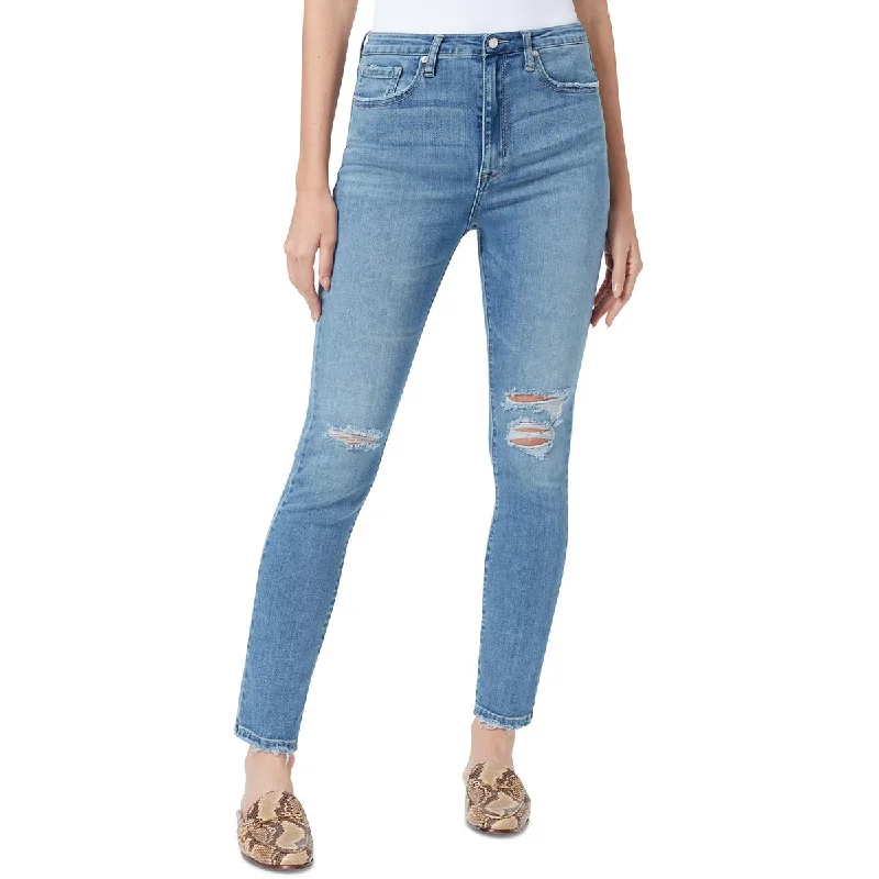 Sam Edelman Womens Ripped High Rise Skinny Jeans Elegant Wide-Leg Jeans
