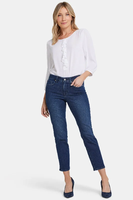 Sheri Slim Ankle Jeans - Marvelous Chic Faded Blue Jeans