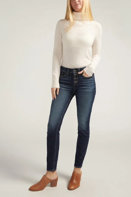 Silver Jeans Co. Suki Mid Rise Skinny Leg Luxe Stretch Jeans Comfortable Drawstring Waist Jeans Silver Jeans Co. Suki Mid Rise Skinny Leg Luxe Stretch Jeans Comfortable Drawstring Waist Jeans