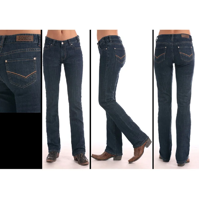 W2-9213 Rock & Roll Cowgirl Juniors Boyfriend Jeans Dark Wash Fashionable Vintage Wash Jeans W2-9213 Rock & Roll Cowgirl Juniors Boyfriend Jeans Dark Wash Fashionable Vintage Wash Jeans