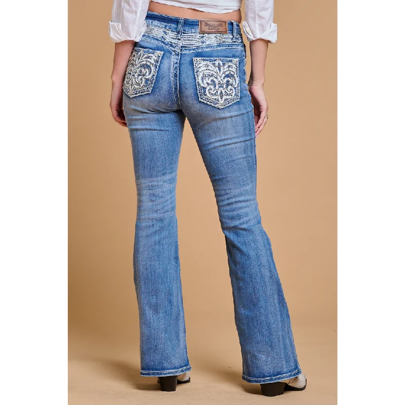 Westfield Eagle Women's Embroidered Flare Bling Jeans Comfortable Drawstring Waist Jeans Westfield Eagle Women's Embroidered Flare Bling Jeans Comfortable Drawstring Waist Jeans