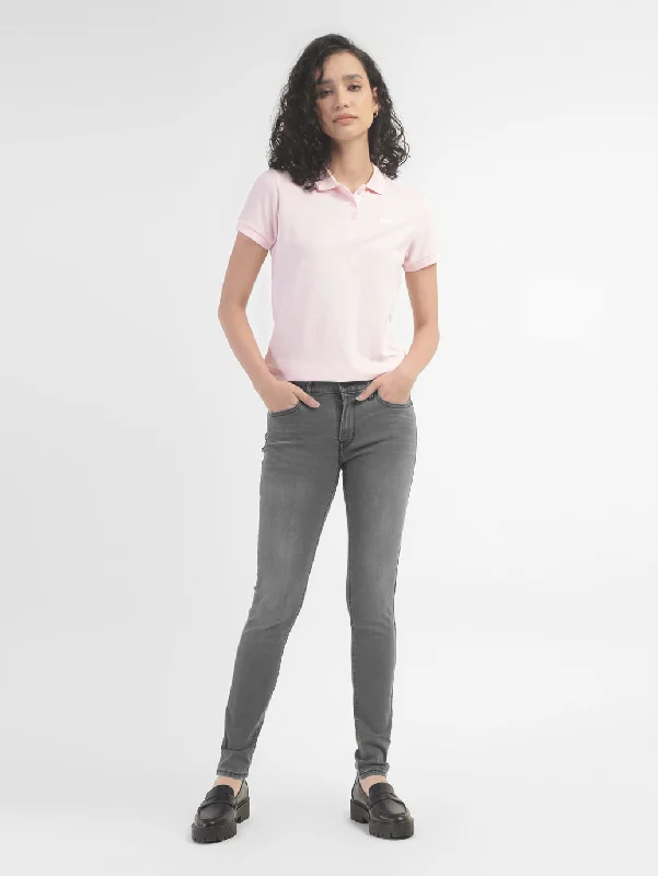 Women's Mid Rise 711 Skinny Fit Jeans Elegant Tapered Leg Denim