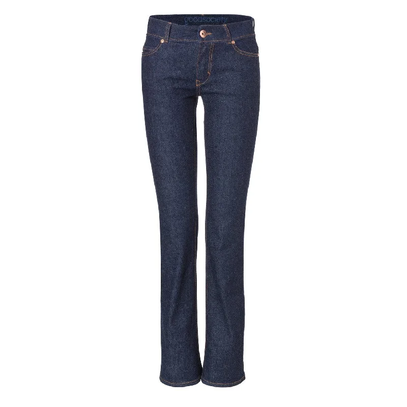 Womens Bootcut Jeans - Raw One Wash Stylish High-Waist Skinny Denim