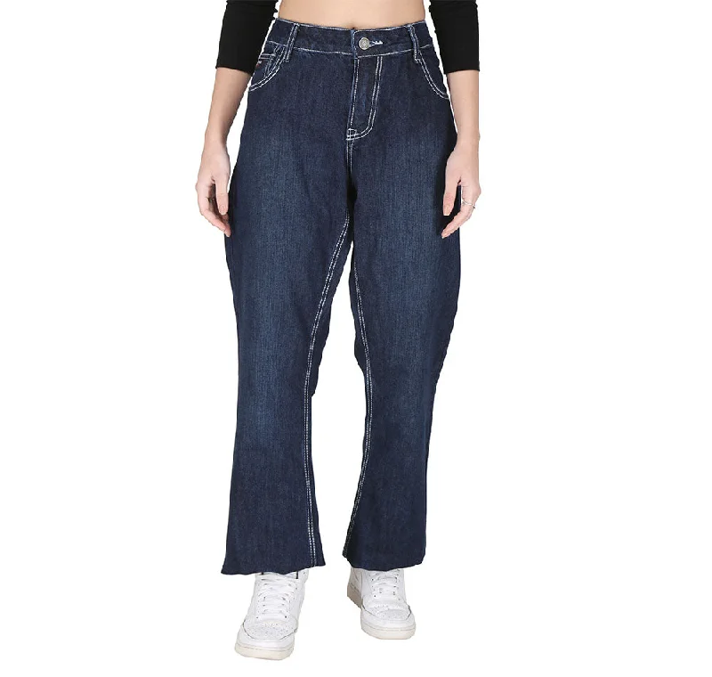 Forge Fr Women's Dark Blue Jeans Comfortable Mid-Rise Jeans