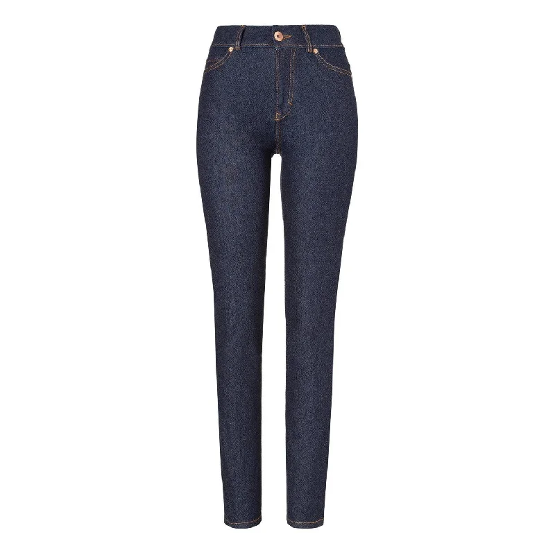 Womens High Rise Slim Jeans - Raw One Wash Trendy Paperbag Waist Jeans