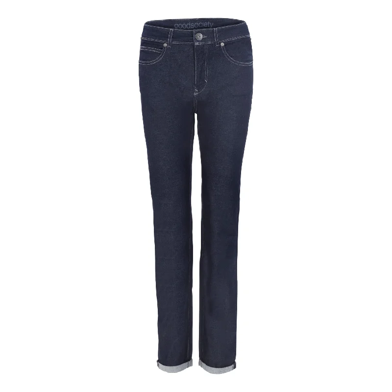 Womens High Waist Slim Light Jeans - Raw One Wash Casual Straight-Leg Jeans