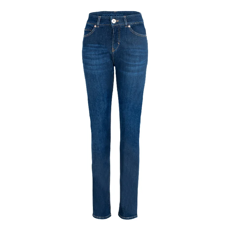 Womens High Rise Slim Jeans - Kyanos Comfortable Folded Hem Jeans