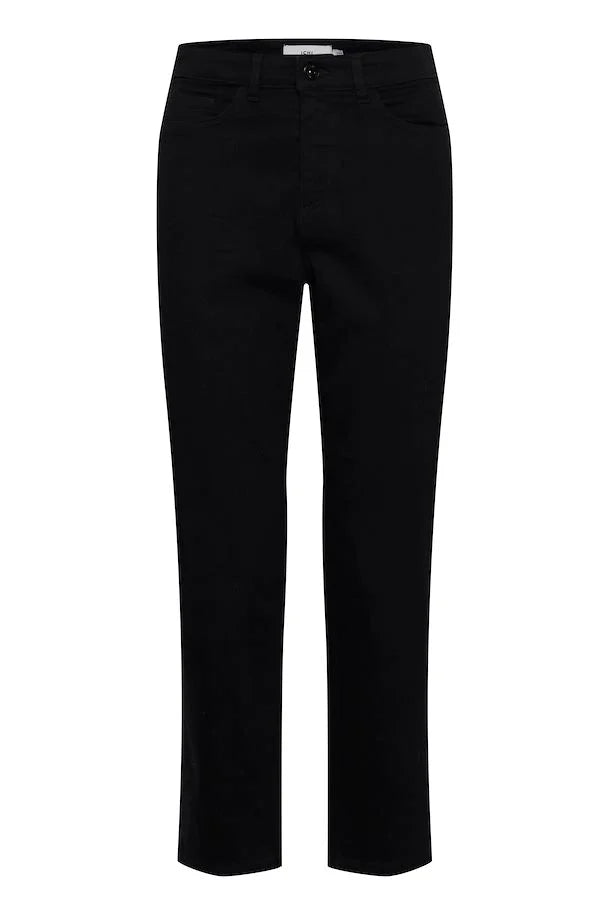 Women's ICHI IHTWIGGY Black Jeans Comfortable Dark Wash Jeans