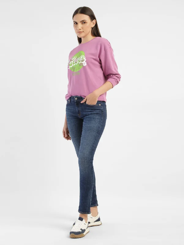 Women's Mid Rise 711 Skinny Fit Jeans Chic Dark-Wash Skinny Jeans