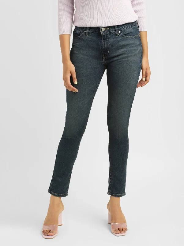 Women's Mid Rise 711 Skinny Fit Jeans Chic Dark-Wash Skinny Jeans