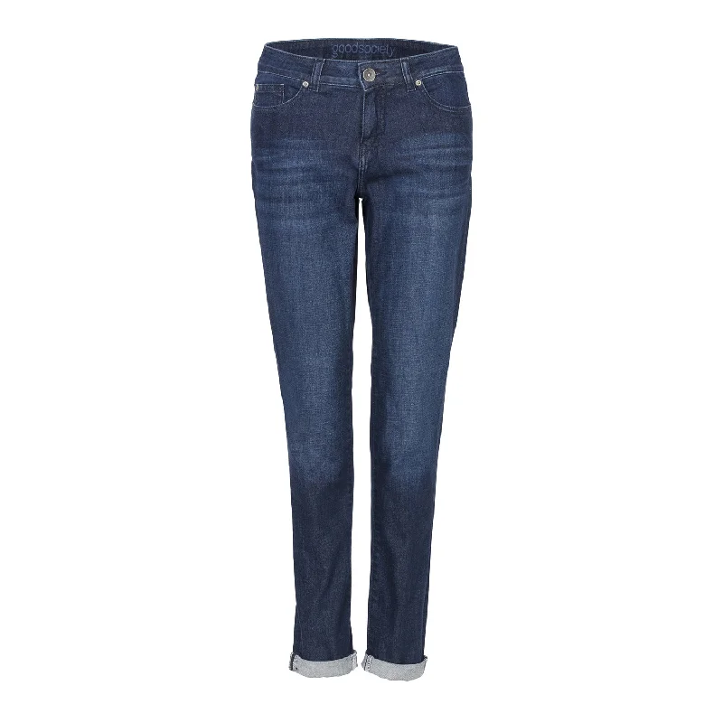 Womens Slim Tapered Cropped Jeans - Kyanos Cozy Stretch High-Waist Jeans