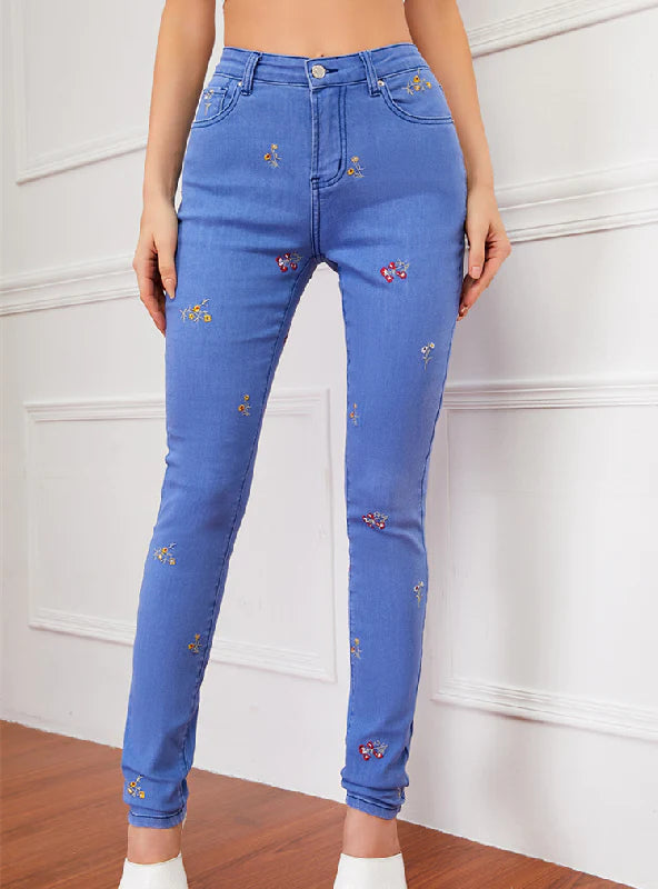 HEAVY INDUSTRY 3D EMBROIDERY JEANS Comfortable Ankle Jeans