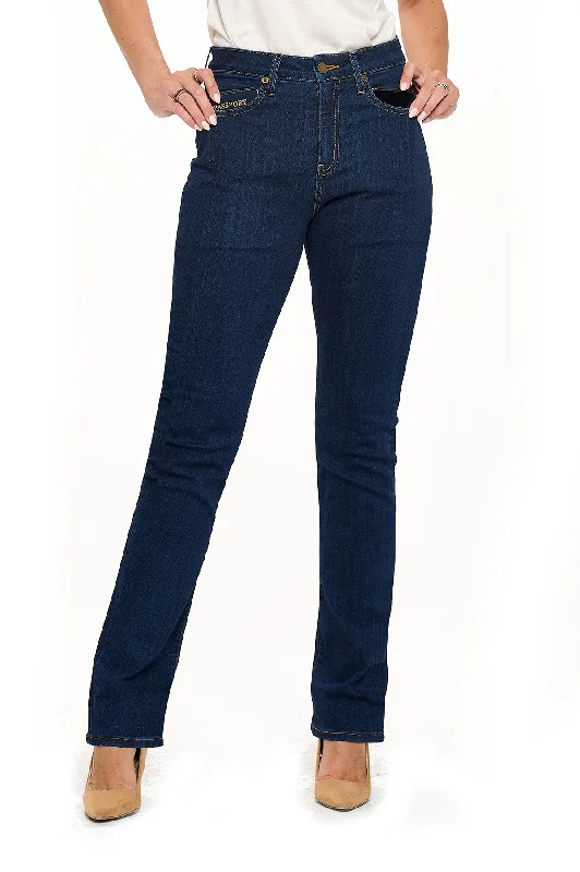 Best Travel Jeans | Straight | Dark Indigo Elegant Skinny Leg Jeans