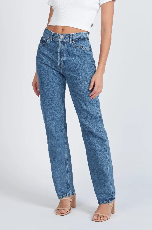 Beth Straight Jeans - Blue Jay Mid Retro Fashionable Bootcut Jeans