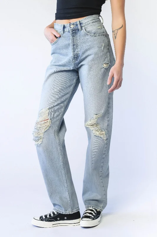 Beth Straight Jeans - Drift Light Vintage Destroyed - Final Sale Stylish Cargo Style Jeans