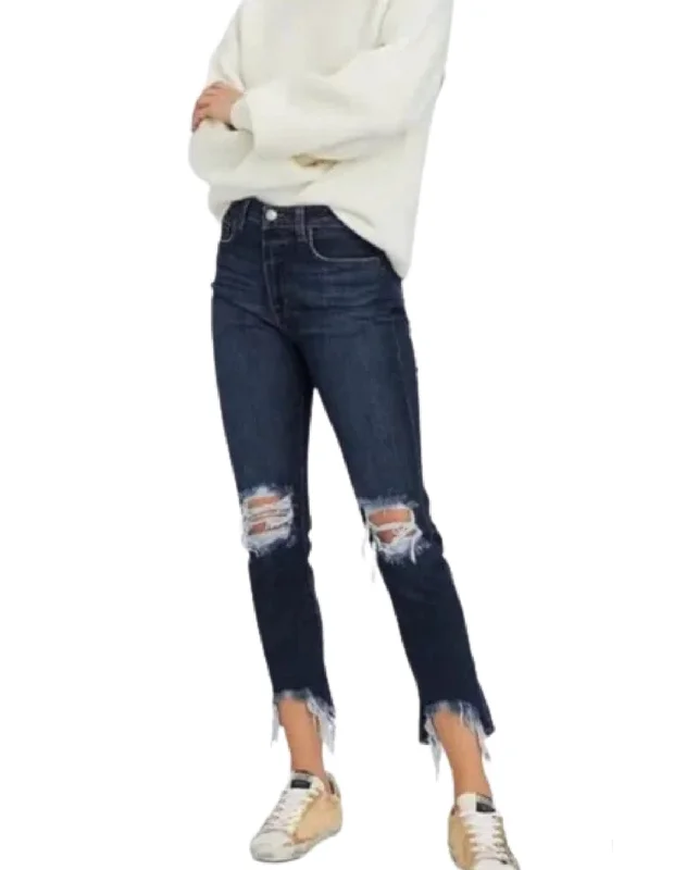 High Line Jeans Casual Distressed Denim Jeans