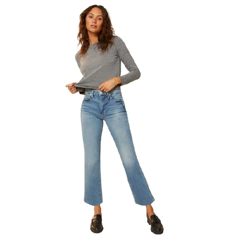 High Rise Kick Crop Jeans (Topanga) Trendy Colored Denim Jeans