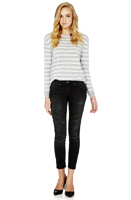 Jessy - Black Used Tribeca Jeans Chic Vintage-Inspired Denim Jeans