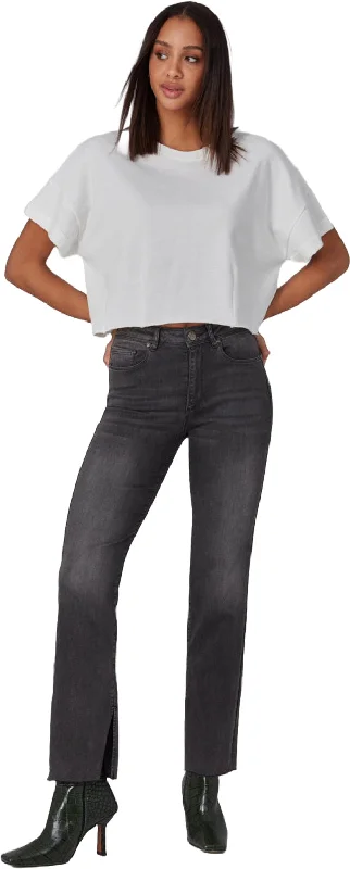 Jasper Mid Rise Straight Jeans - Women's|-|Jean droit à taille mi-haute Jasper - Femme Fashionable Relaxed Fit Denim