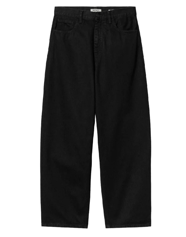 Jeans woman I031918 8902 BRANDON BLACK RINSED CARHARTT WIP Stylish Tapered Fit Jeans