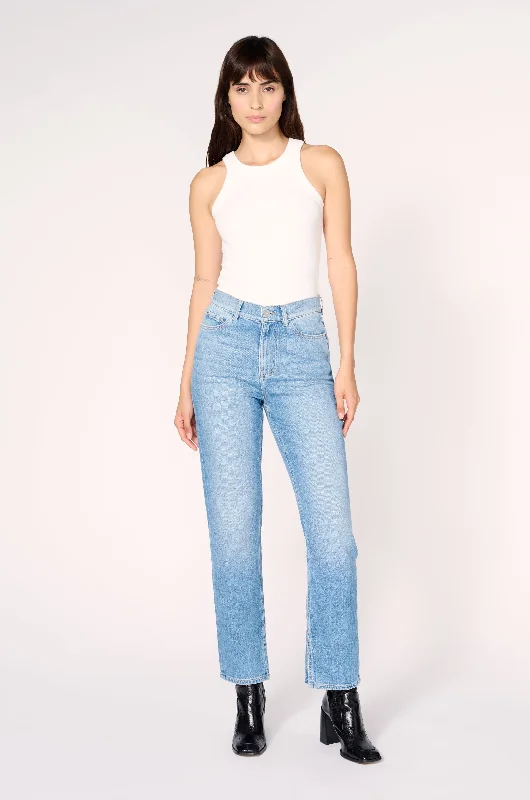 MAB - SLIM STRAIGHT JEANS | ON THE RUN Casual Light Wash Jeans