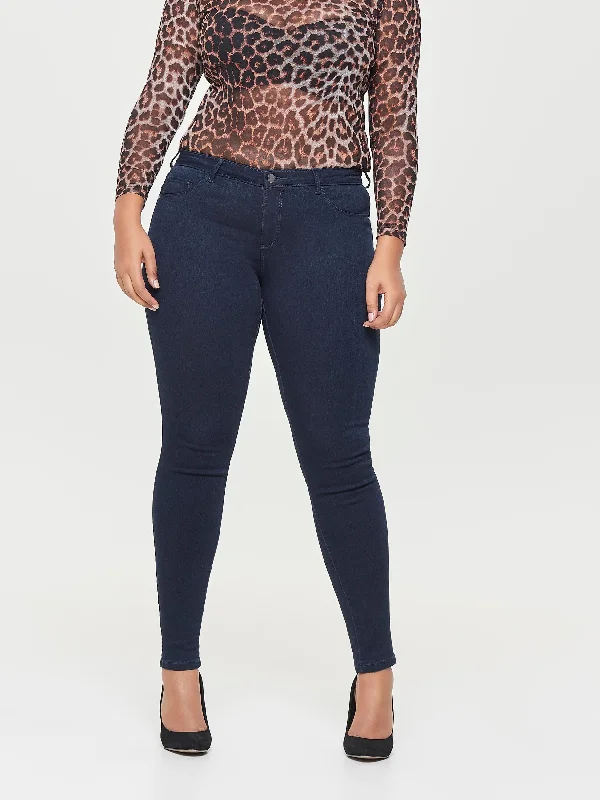 Only Carmakoma Carthunder Curvy Skinny Fit Jeans-DARK BLUE Chic Cropped Jeans