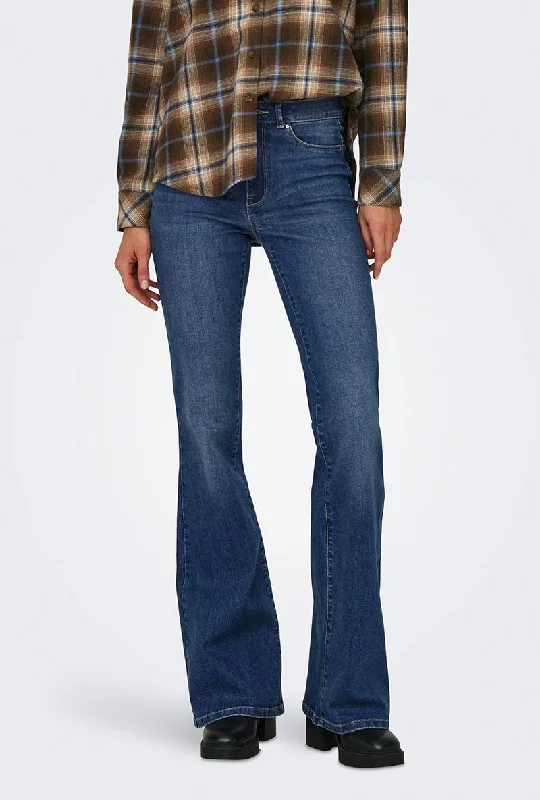 ONLY ROSE HW RESTRO FLARED JEANS Elegant Wide-Leg Jeans