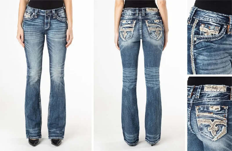 Women's Rock Revival 'Carose' Bootcut Jeans Comfortable Jogger Style Jeans