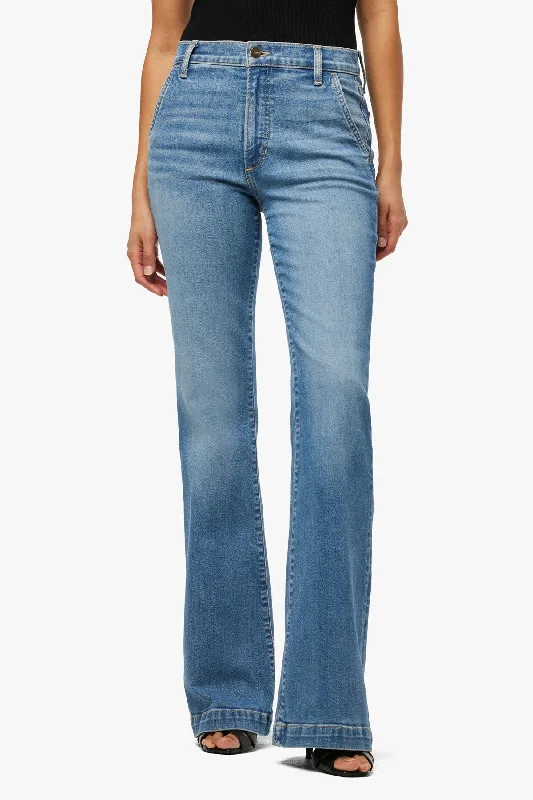 Joes Jeans The Molly High Rise Flare Trousers in Sultry Comfortable Folded Hem Jeans