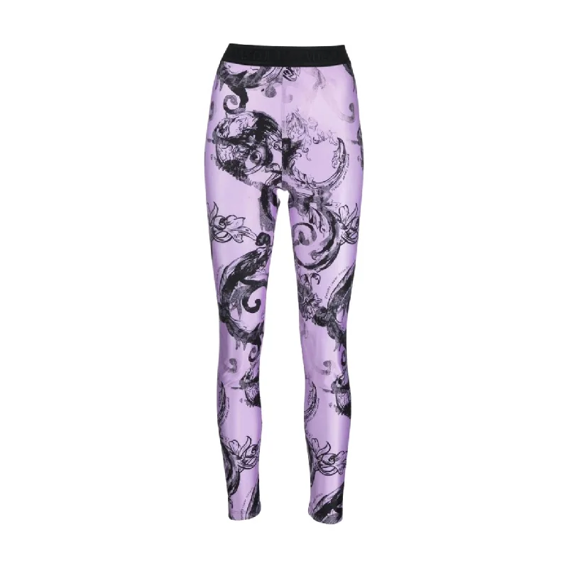 Versace Jeans Couture Watercolour Couture Violet Leggings Casual Distressed Denim Jeans