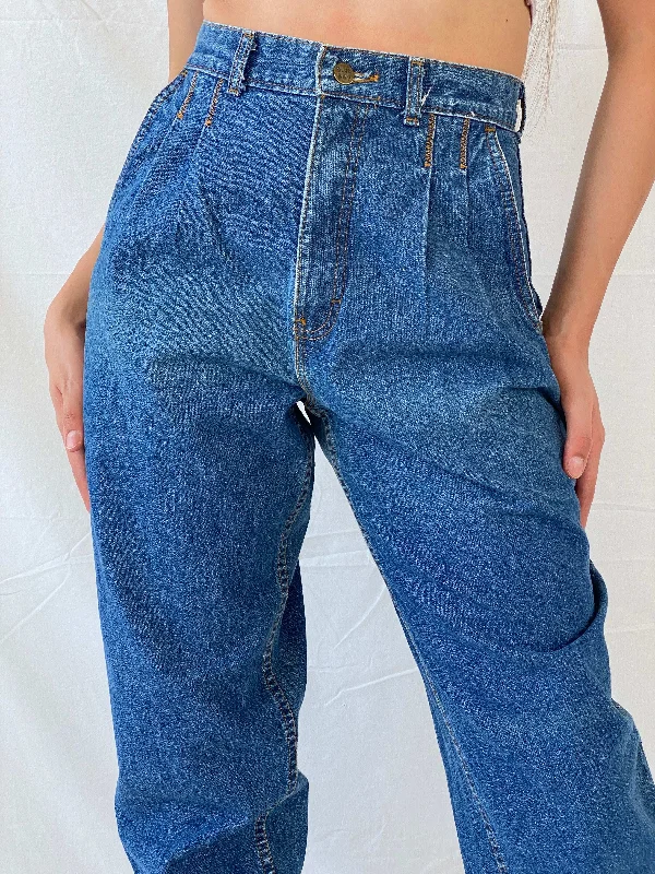 Vintage 90s Blue Bay High Waisted Jeans Fashionable Button-Front Jeans