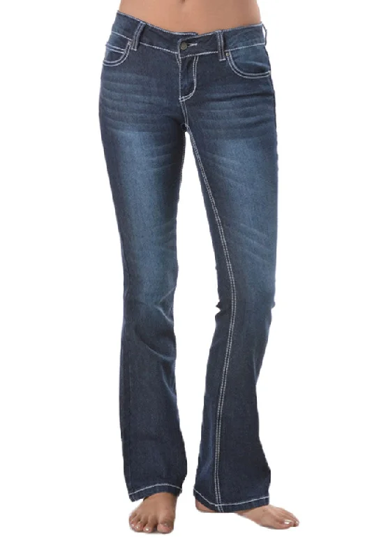 Women's Faded Bootcut Jeans Classic Black Denim Jeans